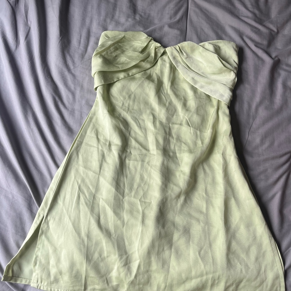 Princess Polly Green mini strapless dress
